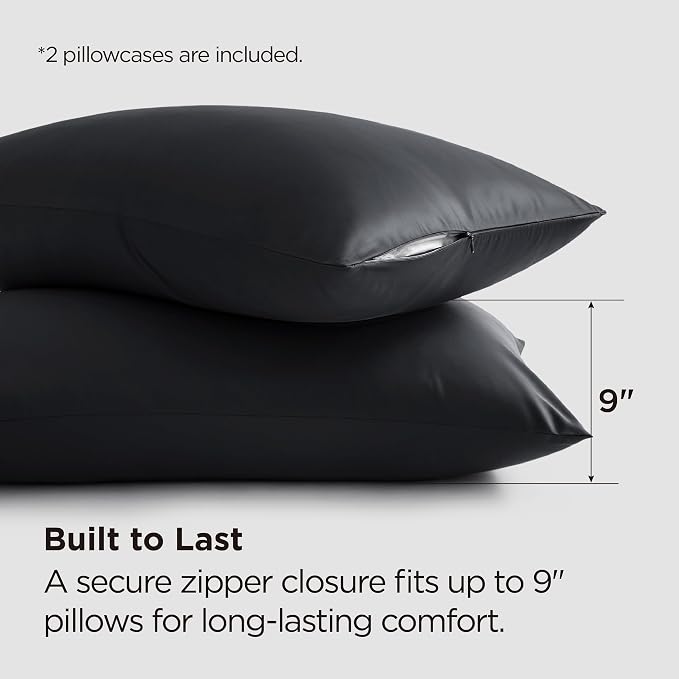 Bedsure Zipper Pillow Cases Queen, Cooling Pillow Cases Queen Size Set of 2 - Image 4