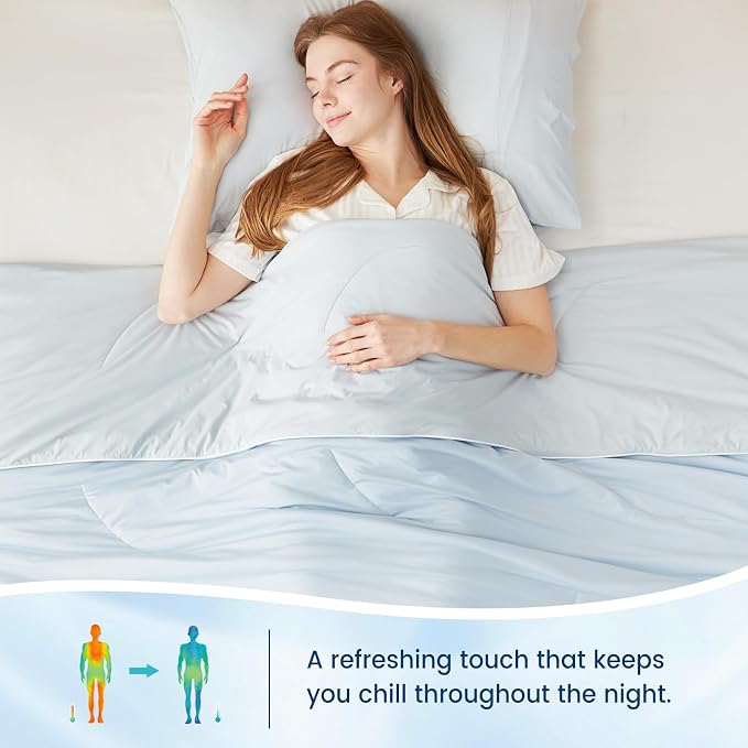 Cozy Bliss Cooling Comforter King Size, Reversible Lightweight Cooling Blankets - Image 4