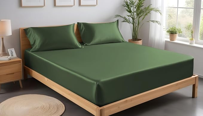 LINENWALAS Fitted Sheet Only Viscose Derived from Bamboo, Bottom Sheet - Image 2