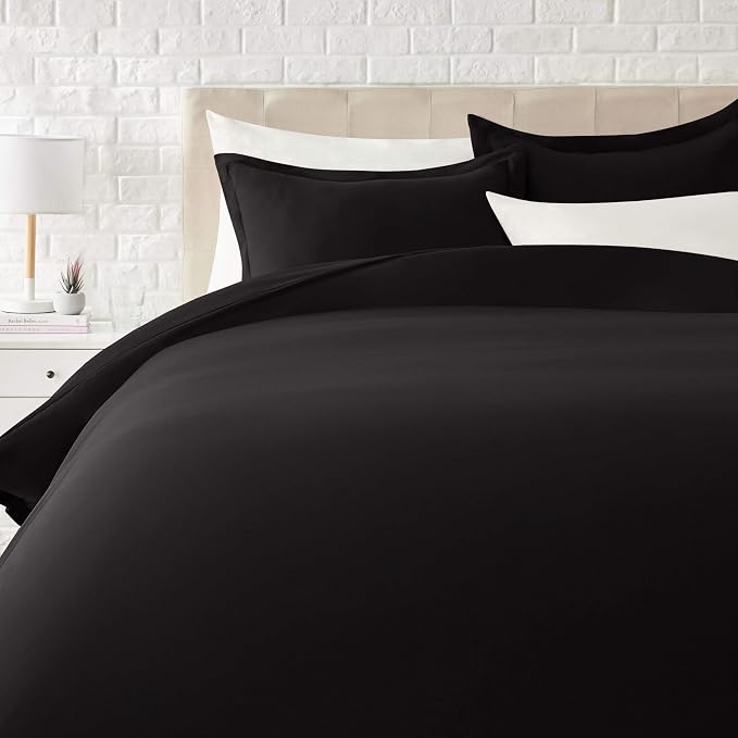 Amazon Basics Lightweight Microfiber 3-Piece Duvet Cover Set by AmazonBasics