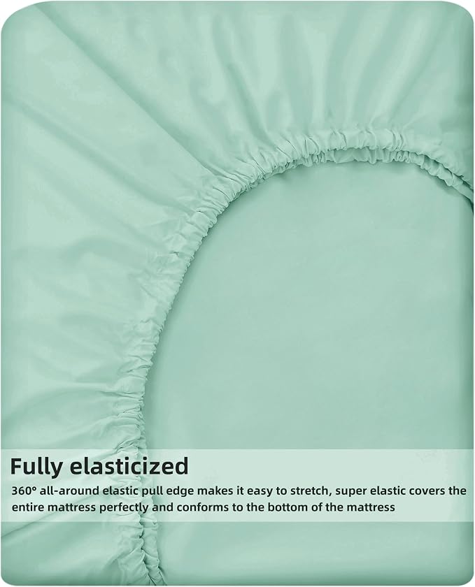HBHLFZ Queen Fitted Sheet Only, Soft Breathable Bottom Sheet - Image 5