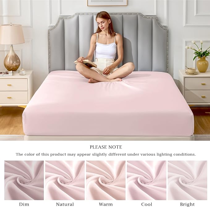 FreshCulture Pure Cotton Fitted Sheets Twin XL Size, 300 Thread Count Percale - Image 7