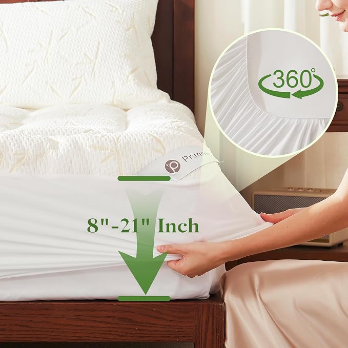 PRIMESOFT 100% Waterproof Full Size Mattress Topper, Thick Pillow Top Mattress - Image 6