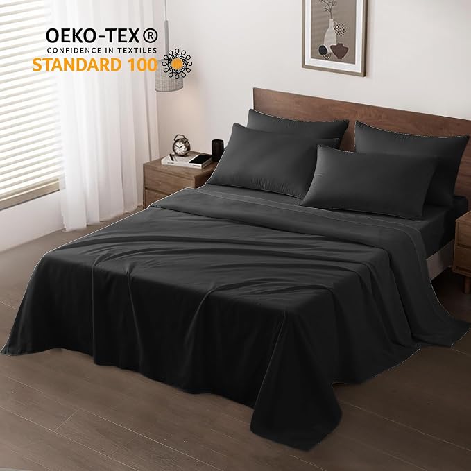 Maple&Stone Queen Flat Sheet 6 Pack, Premium Soft & Breathable, Brushed - Image 2