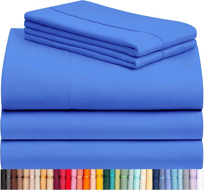 LuxClub 5 PC Sheet Set Bed Sheets Deep Pockets 16" Eco Friendly Wrinkle Free by LuxClub