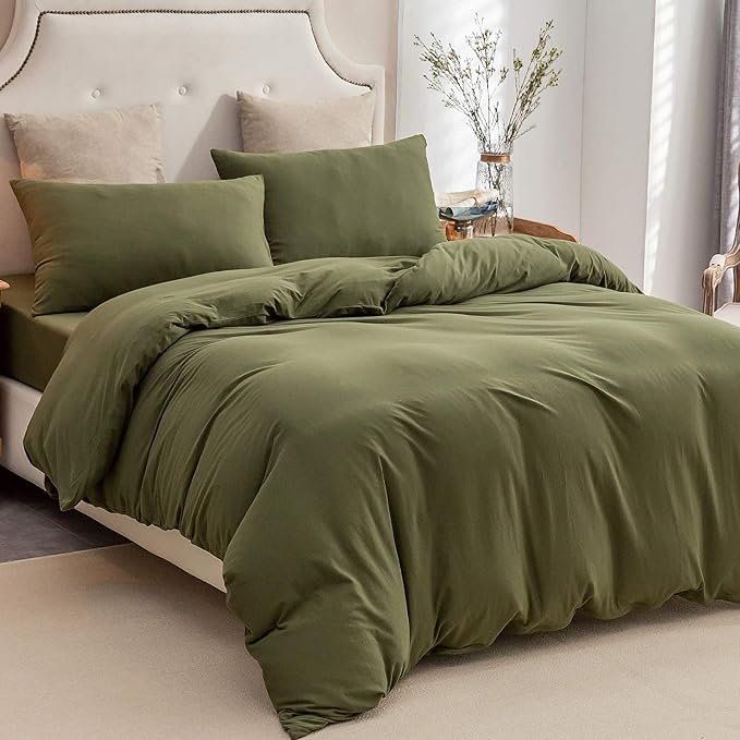 PURE ERA Jersey Knit Duvet Cover Set 100% T-Shirt Cotton Super Soft Comfy 3pc - Image 5