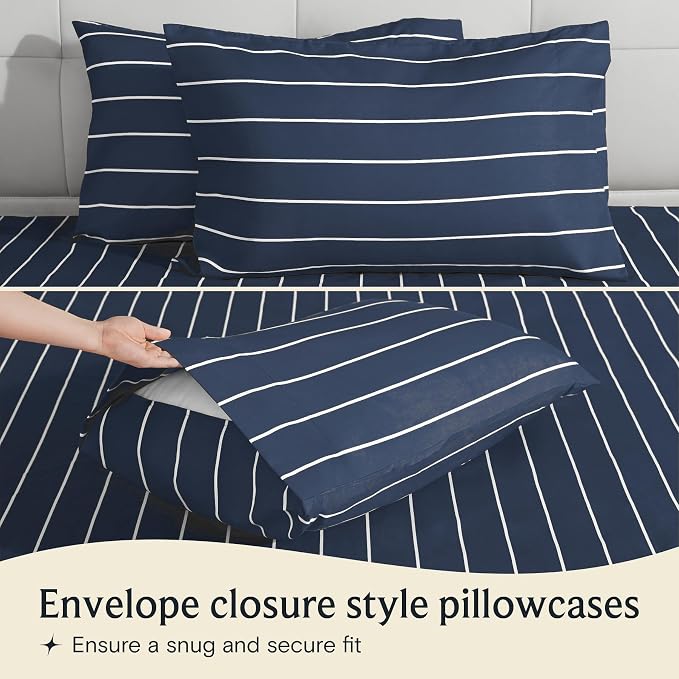 LuxClub 4 PC Cal King Size Sheet Set, Breathable Luxury Bed Sheets, Deep - Image 4