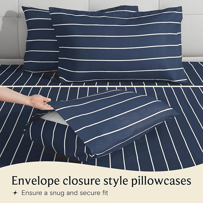LuxClub 4 PC Queen Size Sheets Set, Breathable Luxury Bed Sheet, Deep Pockets - Image 4