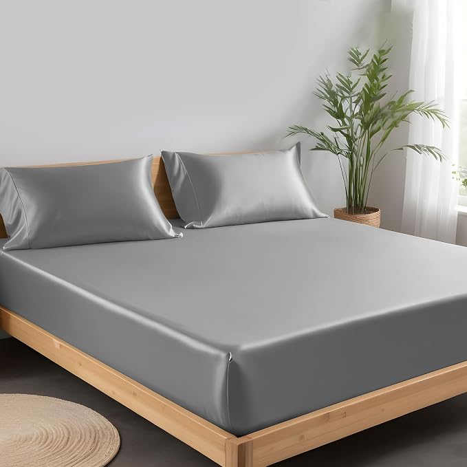LINENWALAS Fitted Sheet Only Viscose Derived from Bamboo, Bottom Sheet - Image 2