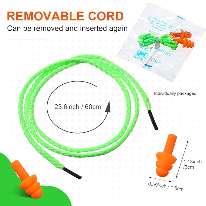 Tondiamo 200 Pairs Ear Plugs Reusable Silicone Earplugs - Image 2