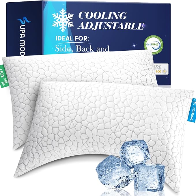 Cooling Pillow Queen Size Set of 2, Adjustable Bed Pillows by SUPAMODERN