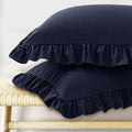 KKJIAF Ruffle Pillow Cases Queen Size Set of 2, Ruffled Pillow Covers by KKJIAF