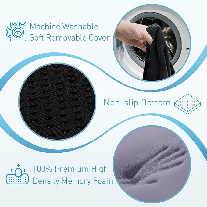 BlissTrends Seat Cushion with Velvet Cover, Thick Memory Foam Cushions - Image 3