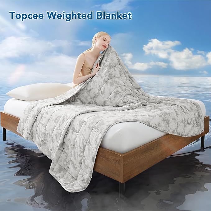 Topcee Weighted Blanket for Adults Queen Size Soft Cooling Heavy Blanket - Image 2