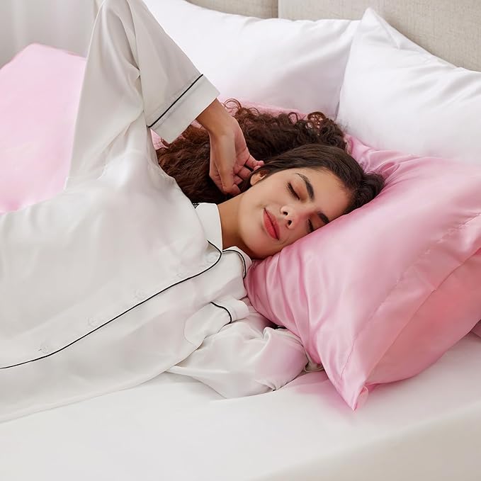 Love's cabin Satin Pillowcase Set of 2 King Size 20x36, Cooling Pillow Covers - Image 2