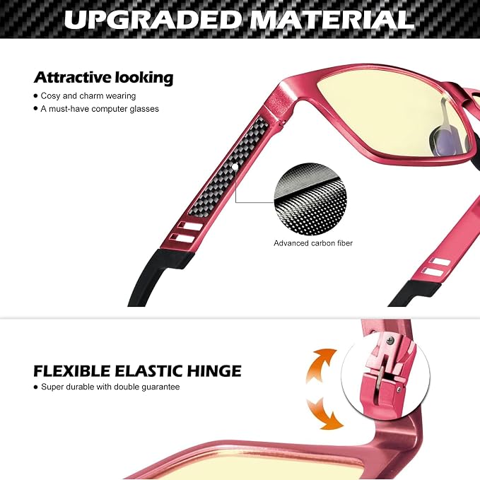 ANYLUV Blue Light Blocking Glasses Men Computer Gaming Glasses Lightweight - Image 3