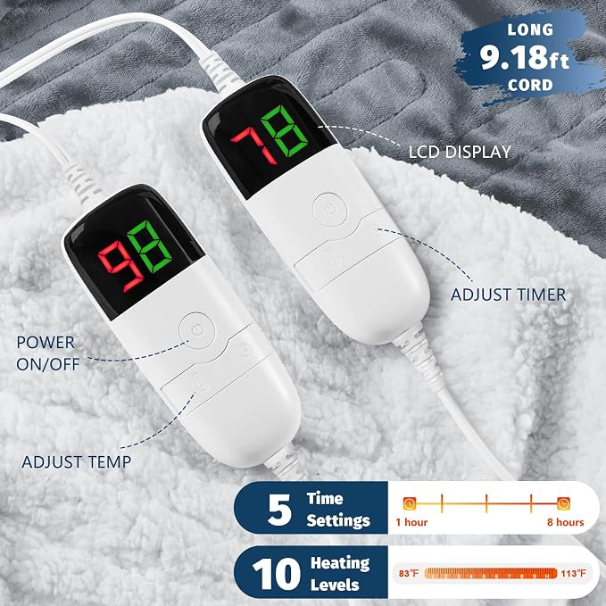 Heated Electric Blanket Queen Size - Image 3
