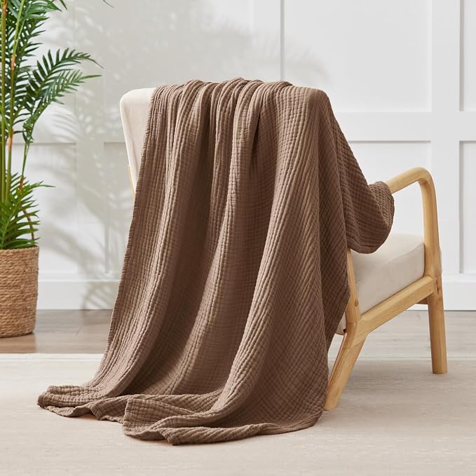 100% Cotton Muslin Blanket Twin 66" x 90", Breathable and Lightweight Cotton - Image 2