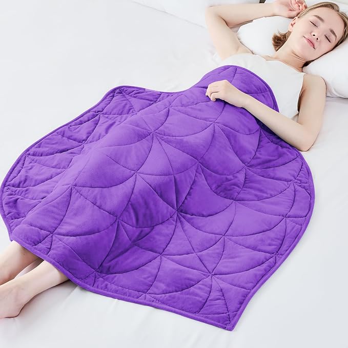 Weighted Lap Blanket 7 lbs for Adults, Luxury Soft Small Weighted Blanket by EazfyPro