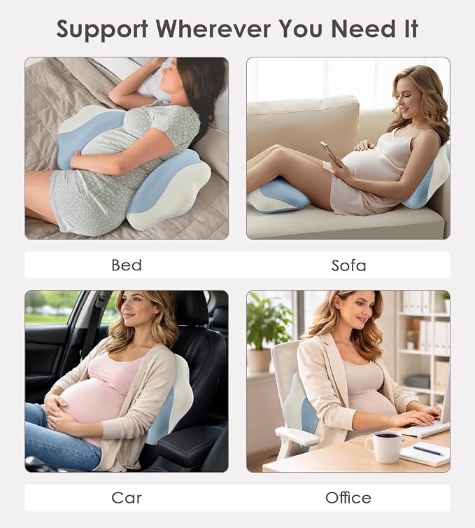 Pregnancy Pillows for Sleeping, Memory Foam Maternity Pillow Support for Back - Image 5