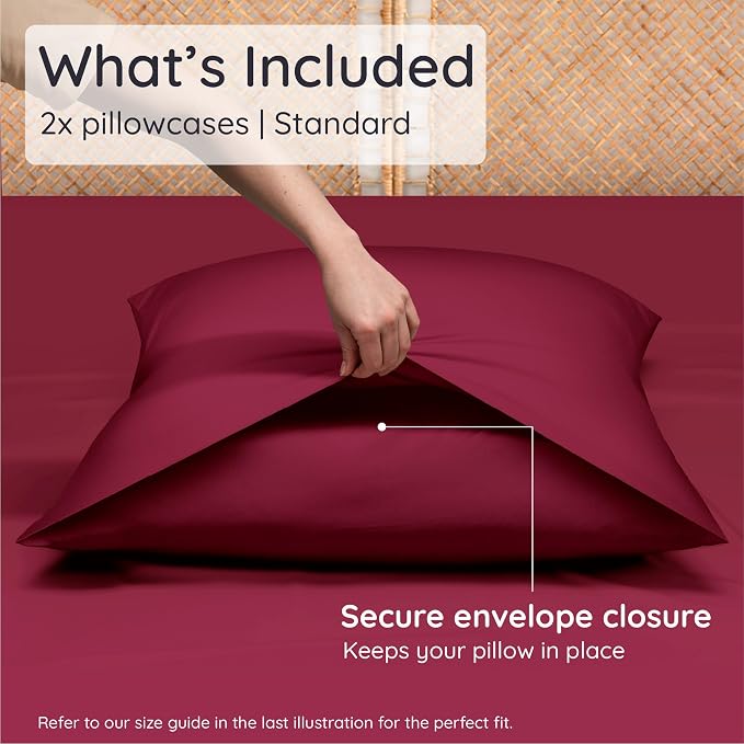 Bambaw 100% Viscose Derived from Bamboo Pillowcases Standard Size – Set of 2 - Image 2