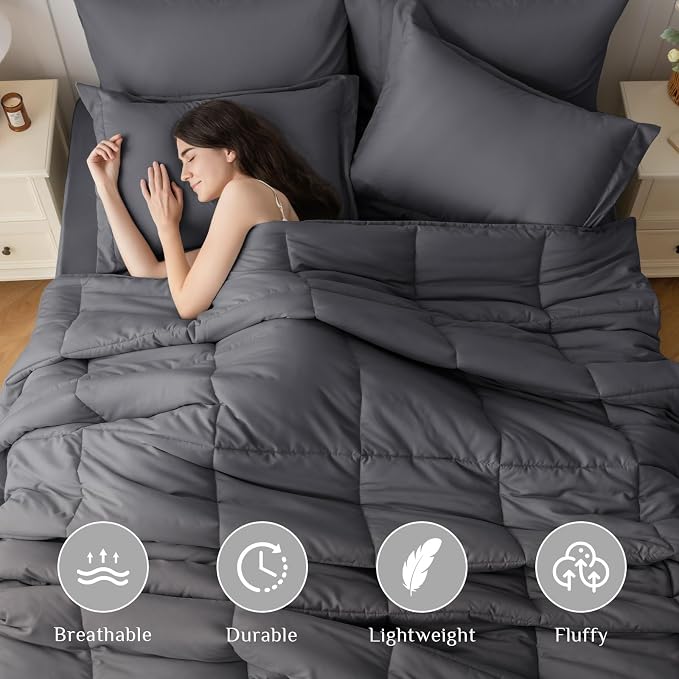 JOLLYVOGUE Full Comforter Set, Ultra-Soft Bed in a Bag Full Size 7 Pieces - Image 2