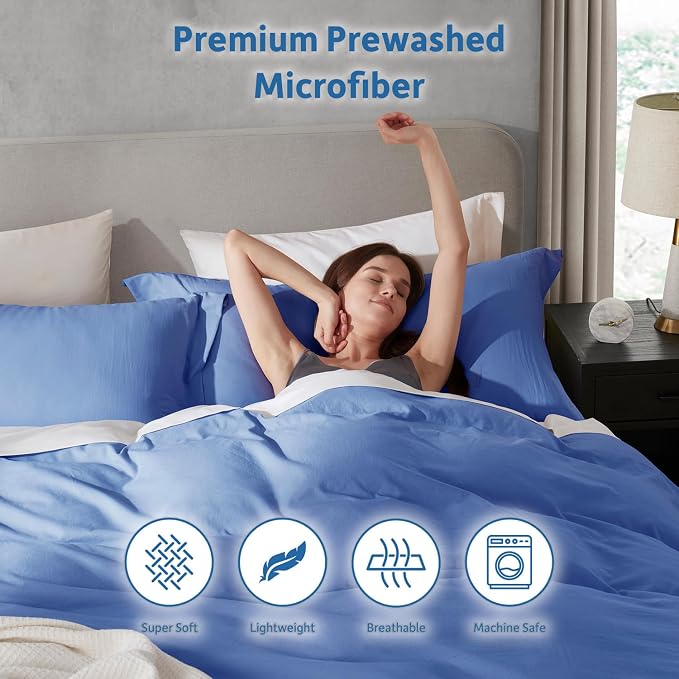 Nestl Calm Blue Duvet Cover King Size - Image 6