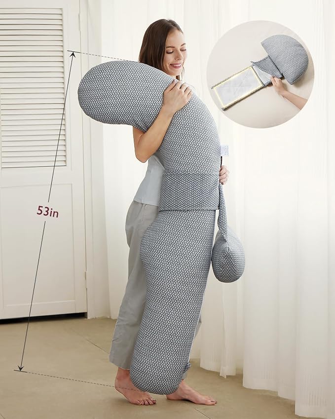Momcozy Pregnancy Pillow, Original F Shaped Maternity Pillow - Image 7