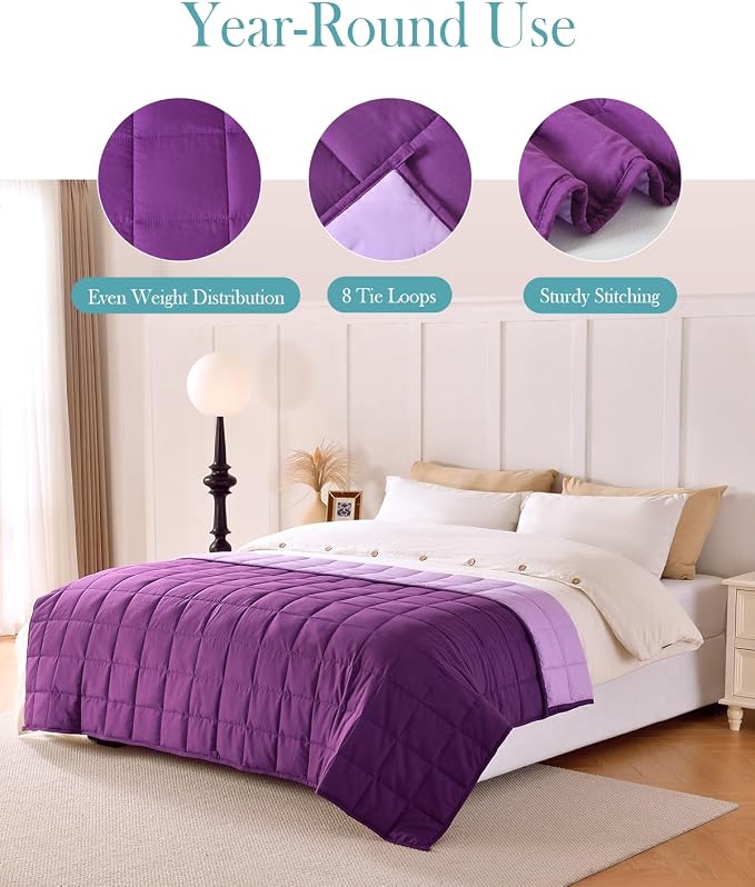 Topblan Weighted Blanket Queen Size 15lbs, Cozy Cooling Weighted Blanket - Image 4