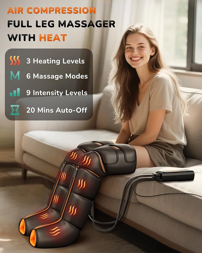 Leg Massager with Heat and Compression : Foot and Calf Massager - Image 2