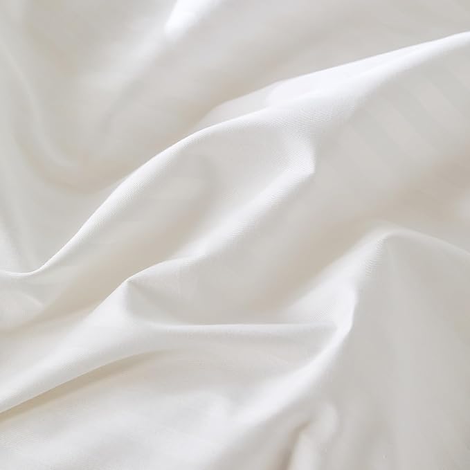 JELLYMONI 100% Natural Cotton 3pcs Striped Duvet Cover Sets, Satin Striped - Image 5