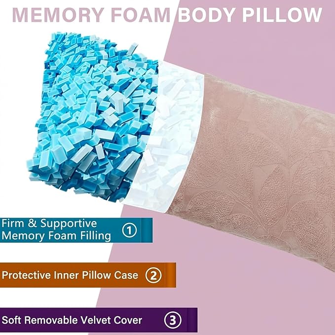 1 MIDDLE ONE Body Pillow, Memory Foam Body Pillows - Image 3