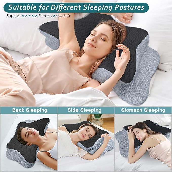 CHxxy Cervical Pillow for Neck Pain Relief, Memory Foam Pillows, Ergonomic - Image 4