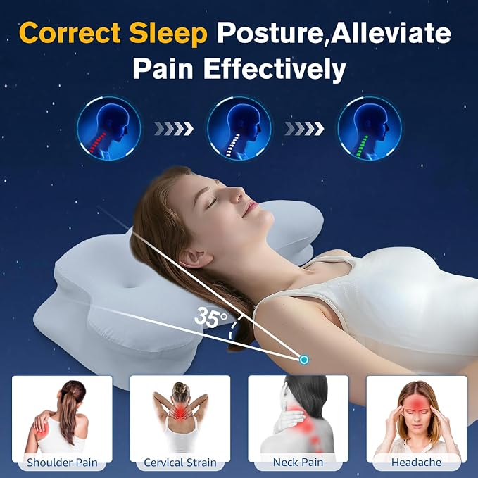 Cervical Neck Pillow, Pillows for Neck and Shoulder Pain, Contour Pillow - Image 7