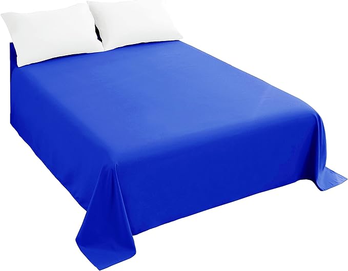 Sfoothome Royal Blue Flat Sheet, Ultra Soft and Comfortable Microfiber Top by Sfoothome