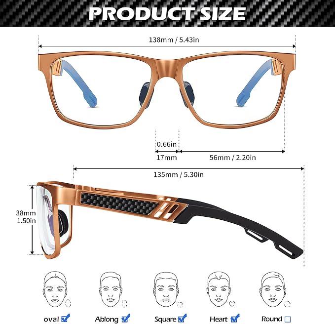 ANYLUV Blue Light Blocking Glasses Men Computer Gaming Glasses Lightweight - Image 5