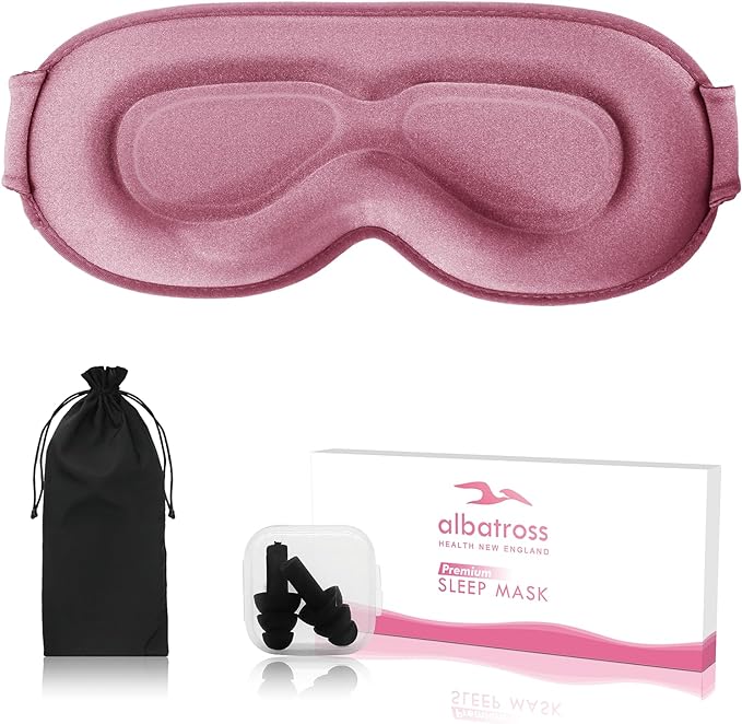 Sleep Eye Mask for Men Women, Sleeping Mask for Side Sleeper, Travel Blackout by AlbatrossHealthNewEngland