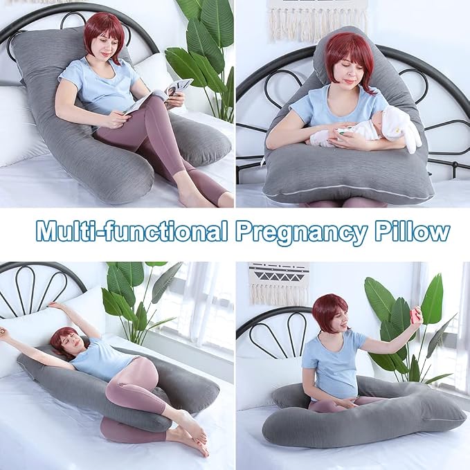 MOON PINE Pregnancy Pillow, U Shaped Full Body Pillow - Image 4