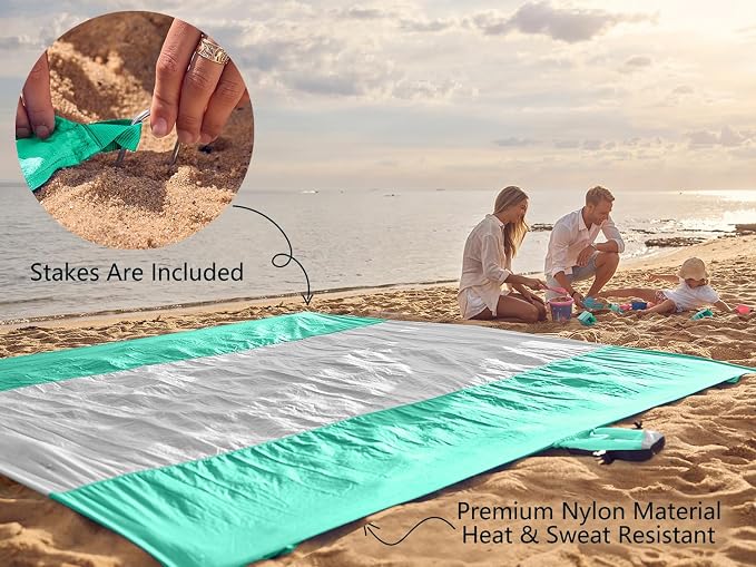 WEKAPO Beach Blanket Sandproof Waterproof, Extra Large Beach Mat, Oversized & - Image 5