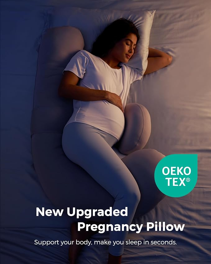 Momcozy Cooling Pregnancy Pillow, Original F Shaped Maternity Pillow - Image 7
