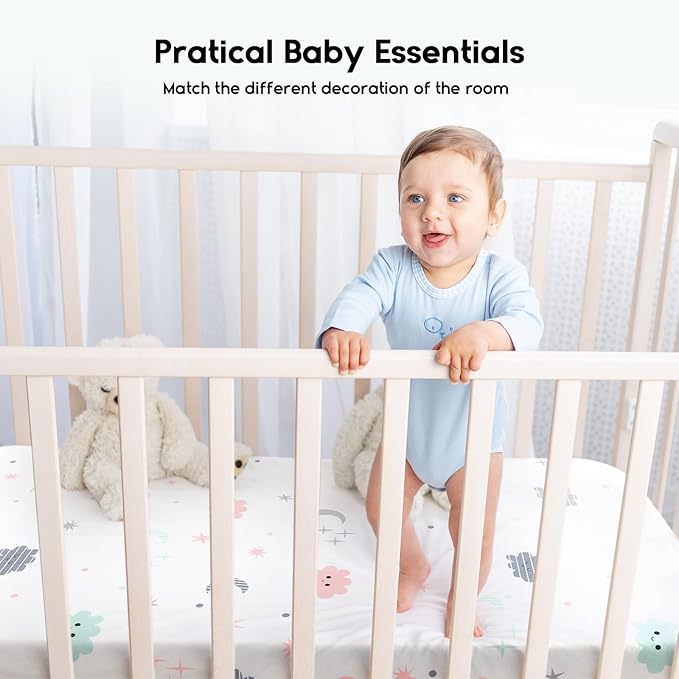 Yoofoss Baby Crib Sheets for Boys Girls, Fitted Crib Sheet 2 Pack for Standard - Image 6