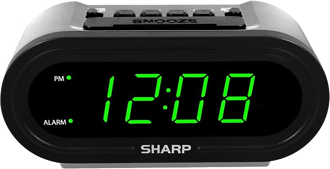 Sharp AccuSet Automatic Smart Alarm Clock – Self-Setting Digital Clock by SHARP