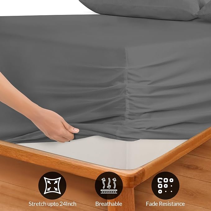 Royale Linens Extra Deep Pocket Twin Fitted Sheet Only - Image 3