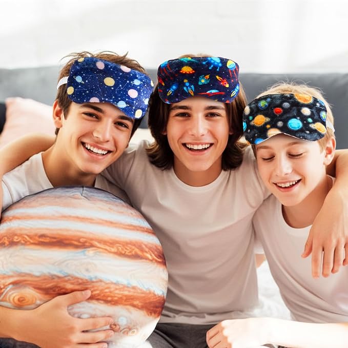 Cuffbow 6 Pack Plush Sleep Mask Set, Cute Plush Eye Masks - Image 6