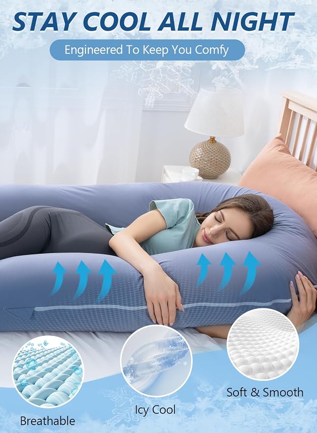 Meiz Pregnancy Pillows, Cooling Silky Pregnancy Pillows - Image 4