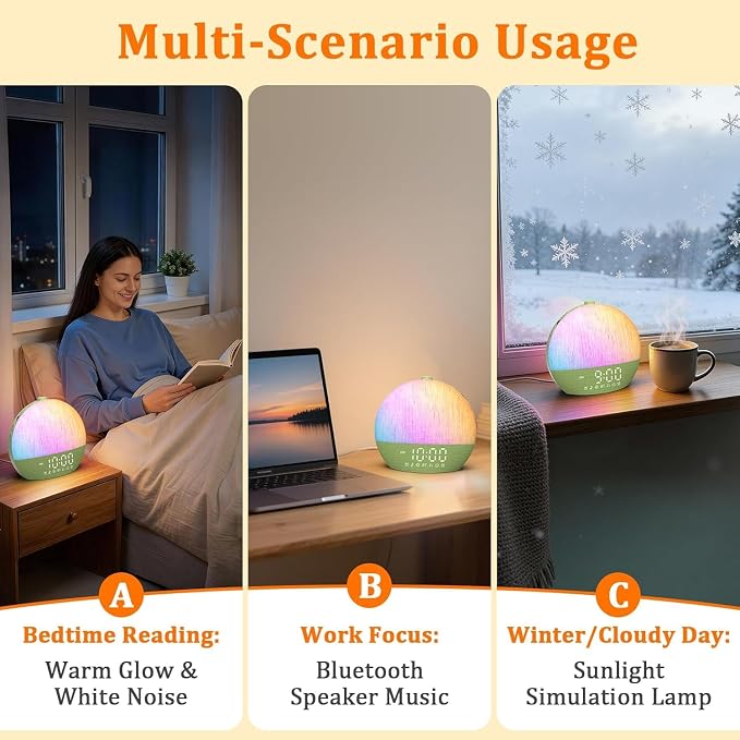 Calm & Gradual Sunrise Alarm Clock: 30‑Min Slow‑Rise Natural Wake Up Light - Image 8