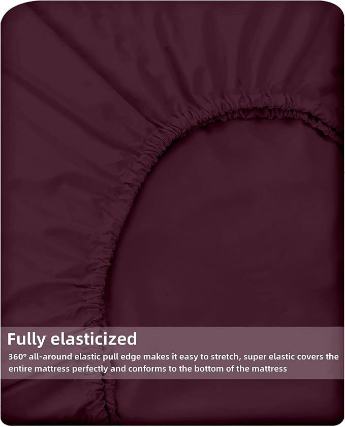 HBHLFZ Queen Fitted Sheet Only, Soft Breathable Bottom Sheet - Image 5