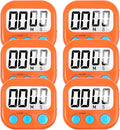 6 Pack Digital Kitchen Timer for Cooking Big Digits Loud Alarm Magnetic Backing by AOUCE