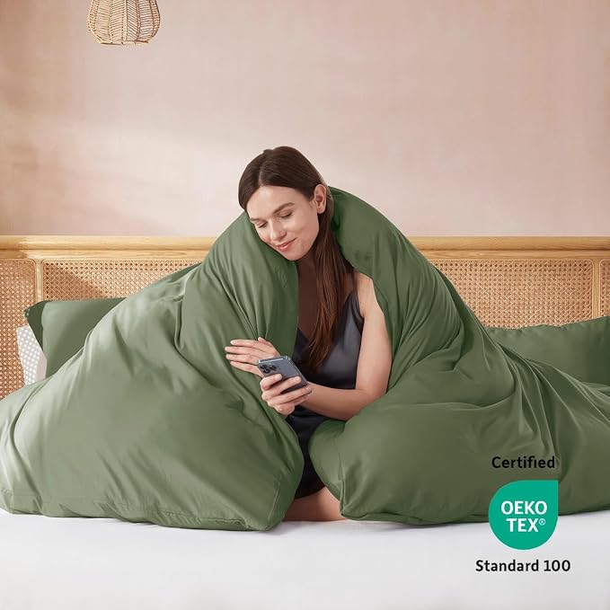 Nestl Olive Green Duvet Cover Full Size - Image 3