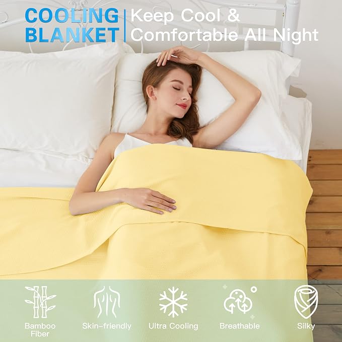 AmyHomie Cooling Blanket, 100% Rayon Derived from Bamboo, Cool Summer Blanket - Image 4
